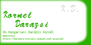 kornel darazsi business card