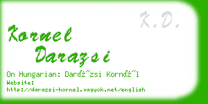 kornel darazsi business card